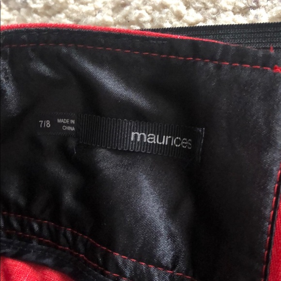 Red Pencil Skirt with thick black belt size 7/8 - Picture 4 of 6